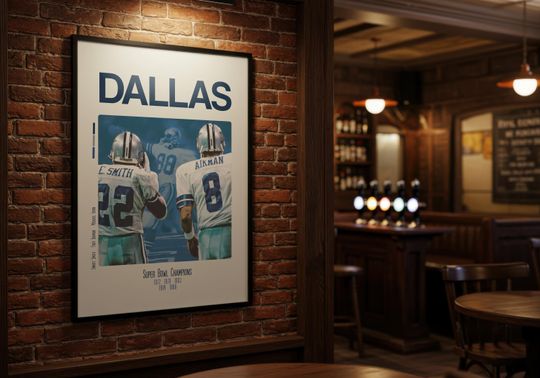 Discover Dallas Football Poster - America's Team Cowboys Vertical Matte Poster