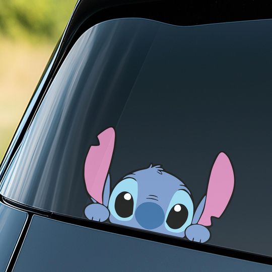 Discover Stitch Peeker Peeking Sticker Car Decals Waterproof Weatherproof Vinyl Laptop Decals Classic Disney Characters Lilo and Stitch D2HL04-1