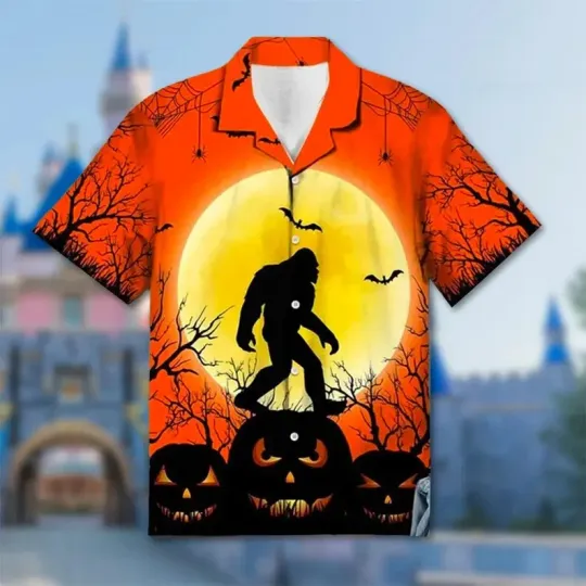 Discover Halloween Night Bigfoot 3D HAWAII SHIRT MOTHER DAY GIFT ALL OVER PRINT US SIZE