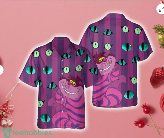 Cheshire Cat Summer Hawaiian Shirt, Gift for Men and Women