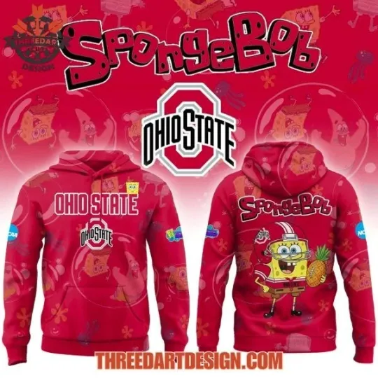 Ohio State Buckeye SpongeBob Hoodie 3D Gift