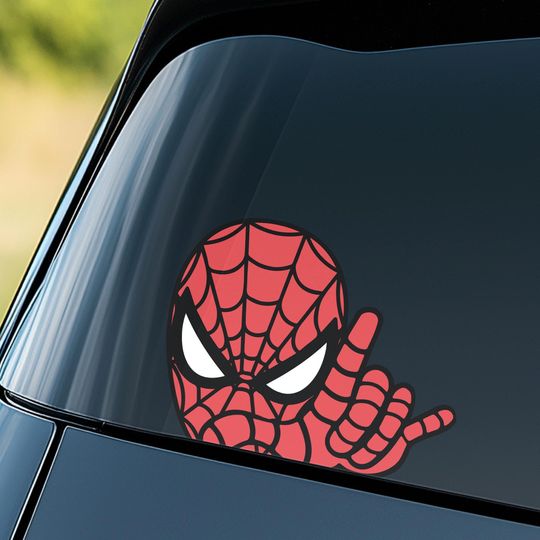 Discover Spider Man Peeker Peeking Peekabo Car Decals Movie Bumper Sticker Marvel Super Heroes Water Bottles
