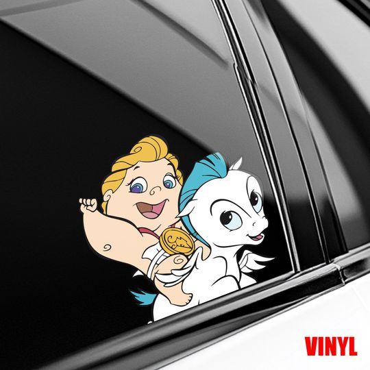 Cute Baby Hercules Design Peeker Peeking Sticker, Car Decals Laptop Decals,Classic Disney Character Hercules Stickers
