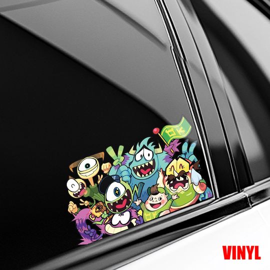 Discover Monsters Inc Sully and Mike Wazowski Peeker Sticker/Disney Pixar Peeking Vinyl Decal, Monsters Inc Car & Laptop Sticker