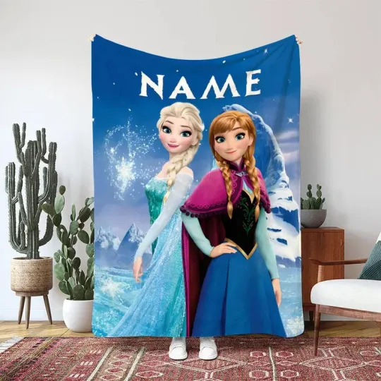 Discover Disney Frozen Anna Elsa Fleece Bed Custom Blanket Gift For Fan, Kids