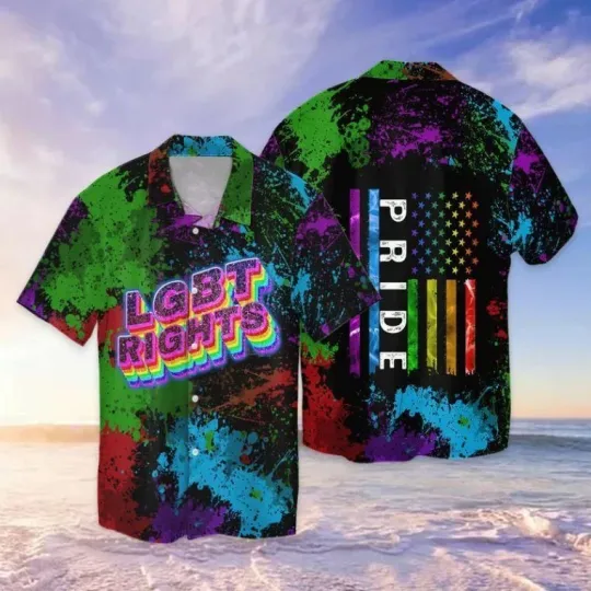 Lgbt Rights American Pride Summer Hawaiian Shirt, Gift for Men and Women