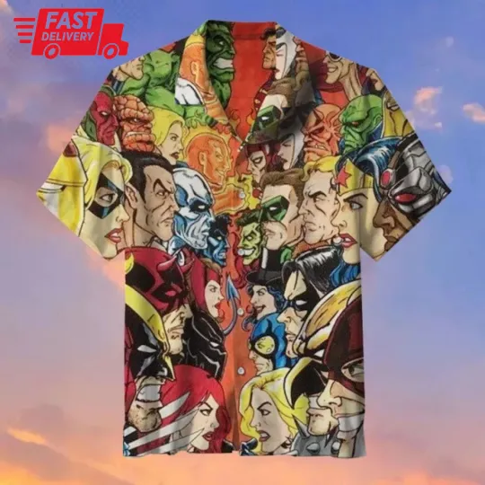 Discover Movie DC Characters Summer Hawaiian Shirt, Gift for Men and Women
