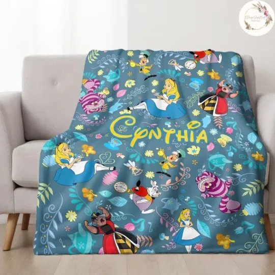 Discover Personalized Disney Alice In Wonderland Blanket Gift For Friends, Kids V3