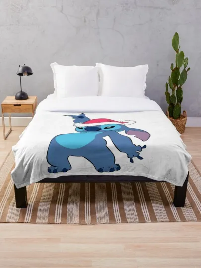 Discover Disney Lilo And Stitch Christmas Santa Hat Dancing Cozy Fleece Blanket