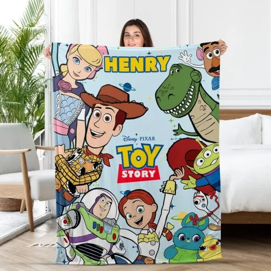 Discover Personalized Disney Toy Story Woody Buzz Lightyear Jessie Cozy Fleece Blanket