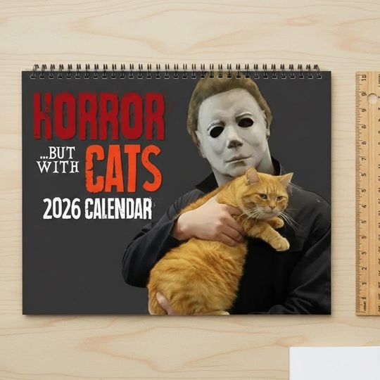 Discover Horror Movie Cats 2026 Calendar, Horror Characters Calendar