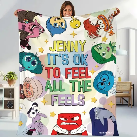 Discover Personalized Inside Out 2 Emotions It's Ok To Fleece Blanket