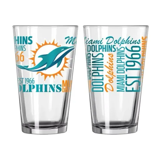 Miami Dolphins football Glass Cups