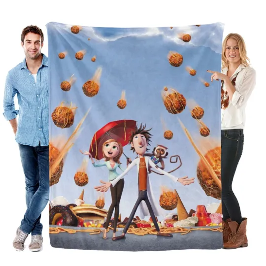 Discover Disney Cloudy With A Chance Of Meat Fleece Bed Blanket Gift For Friends, Kids V2