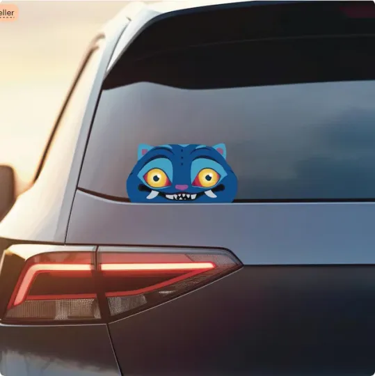 Discover KPop Demon Hunters Derpy Demon Anime Waterproof Peeker Car Sticker Window Decal