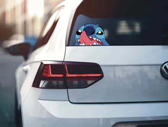 Discover Stitch Peeking Car Decal | Disney Lilo & Stitch Vinyl Sticker