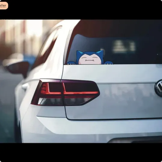 Sn Lax Peeking Car Decal | Poket mons Sleeping Monster Vinyl Sticker