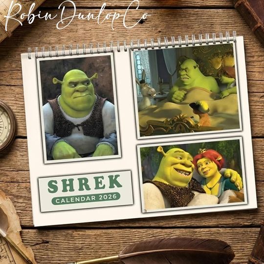 Discover Shrek 2026 Calendar - Office & Home Room Decor