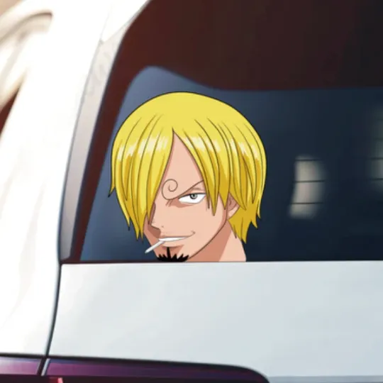 Peeking Sanji One Piece Anime Peeker Window Car Bumper Vinyl Sticker