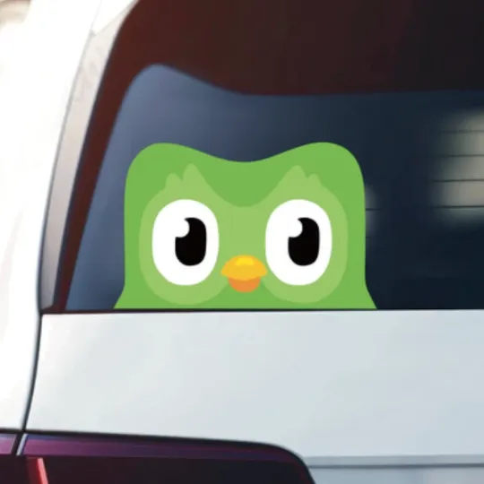 Duolingo Peeker Vinyl Bumper Graphics Waterproof Car Sticker Laptop Phone