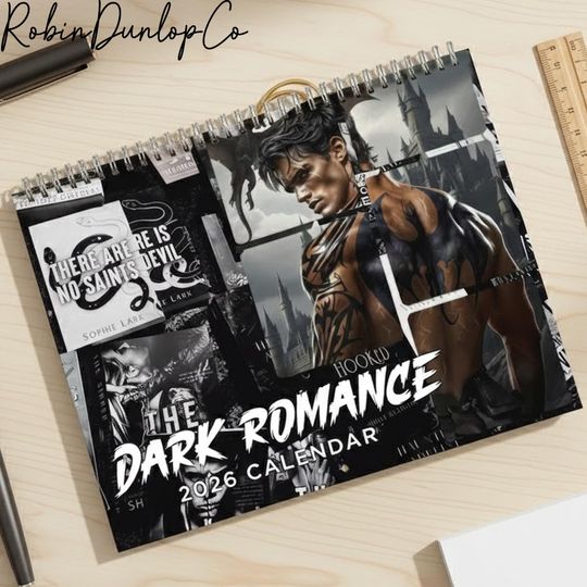 Dark Romance Book Boyfriend Calendar 2026, Romantasy Calendar, Booktok Calendar, Bookstagram Gift, Fourth Wing Book Calendar