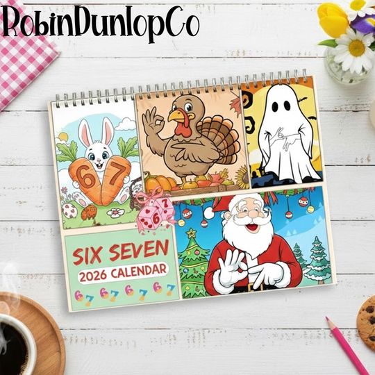 Discover Six Seven 2026 Calendar, Office Decor, Friends and Desk Organizer