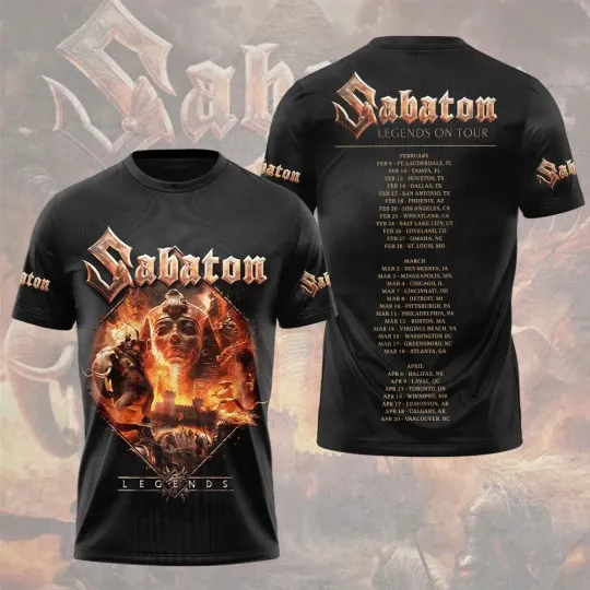 Discover Sabaton Legends On Tour coming to North America 2026 Limited Edition 3D Shirt