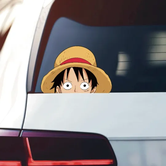 Luffy One Piece Peeker Vinyl Sticker Decal Car Laptop Phone Decor Peeking