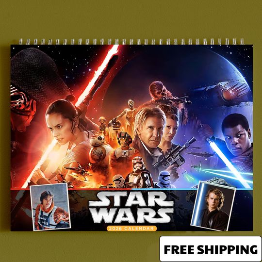 Discover Sci-Fi 2026 Hanging Wall Calendar, Sci-Fi 2019 Movie Monthly Planner, Lightsaber Wall Decor, Sci-Fi Poster Wall Art