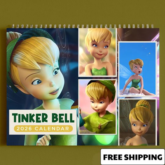 Discover Tinkerbell Disney Wall Calendar 2026, Fairy Monthly Planner, Peter Pan Movie