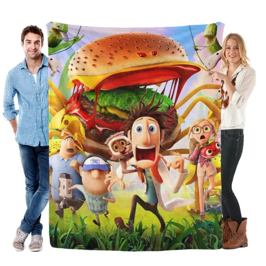 Discover Disney Cloudy With A Chance Of Meat Fleece Bed Blanket Gift For Friends, Kids V1