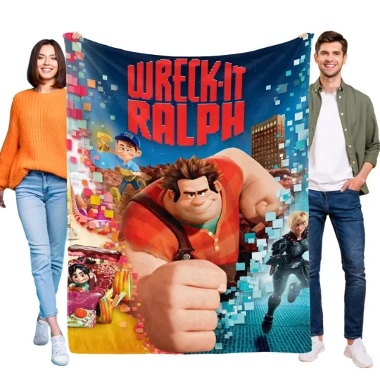 Discover Disney Wreck-It Ralph Fleece Bed Blanket Gift For Friends, Kids V1