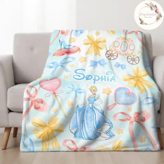Discover Personalized Disney Cinde Blanket Gift For Friends, Kids
