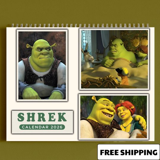 Discover Shrek Calendar 2026, DreamWorks Animated Movie Wall Calendar, Funny Ogre Fantasy, Family Comedy Decor, Gift for Fans