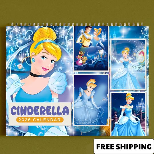 Discover Cinde Disney Calendar 2026, Cinde Disney Monthly Planner, Bedroom Decor for Girls