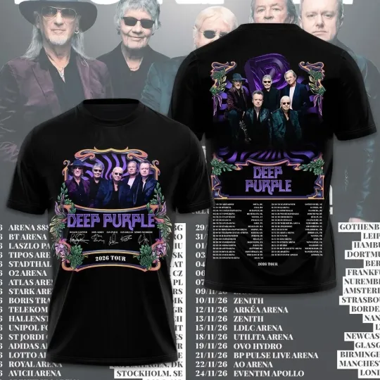 Deep Purple 2026 Tour Dates Schedule T-shirt