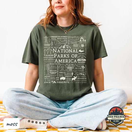 63 National Parks Shirt National Park List Comfort Colors Granola Girl National Park Gift