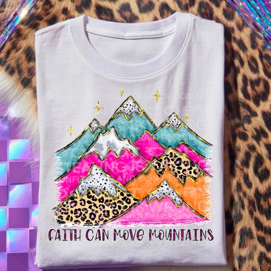 Discover Faith Leopard Print PNG: Gold Glitter, Trendy Colors (Digital Download