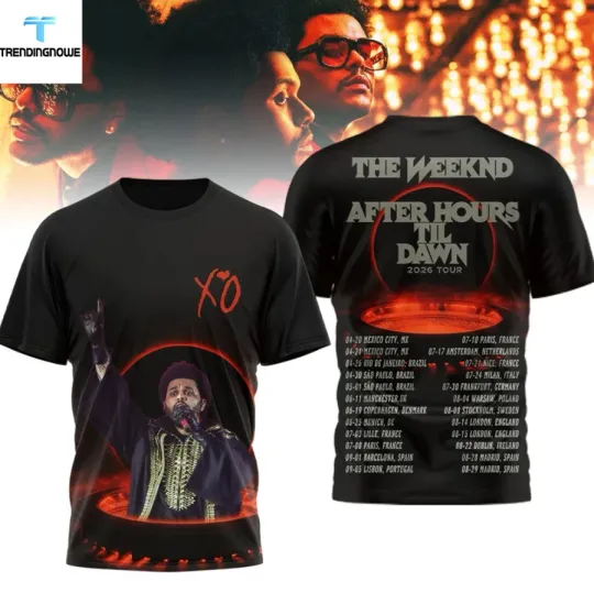 Discover Weeknds After Hours Til Dawn 2026 Tour 3D Shirt Concert Fan Gift