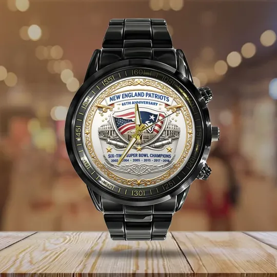 Discover Patriots 65th Anniversary 2025 Black Stainless Steel Watch