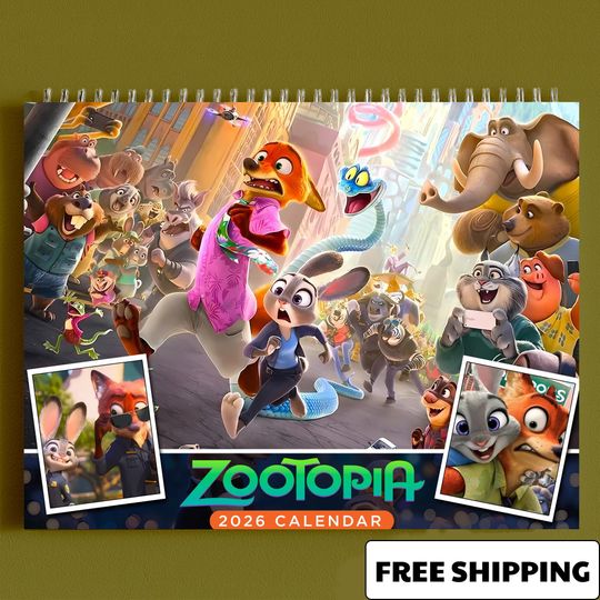 Discover Zootopia 2 Characters Wall Calendar 2026, Judy Hopps and Nick Wilde Movie Monthly Planner