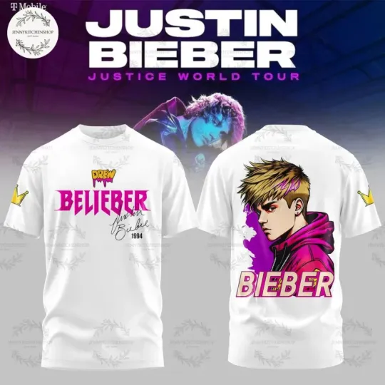 Justin Bieber 2026 Justice World Tour 3D T-Shirt