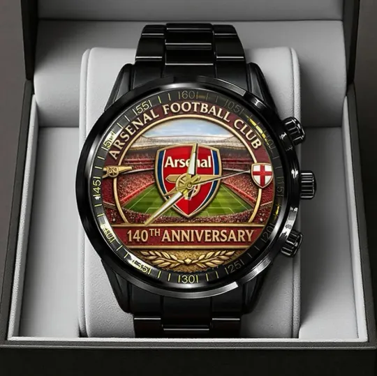 Discover Arse*nal Fc 140Th Anniversary Black Stainless Steel Watch