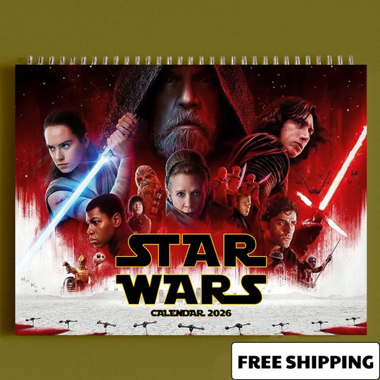 Discover Sci-Fi Galaxy Calendar 2026, Futuristic Space Saga Wall Calendar, Cosmic Warrior Art, Epic Science Fiction Decor