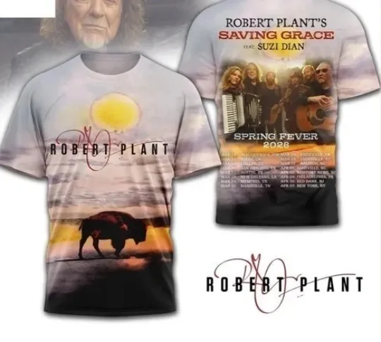 ROBERT PLANT SPRING FEVER TOUR 2026, 3D T SHIRT