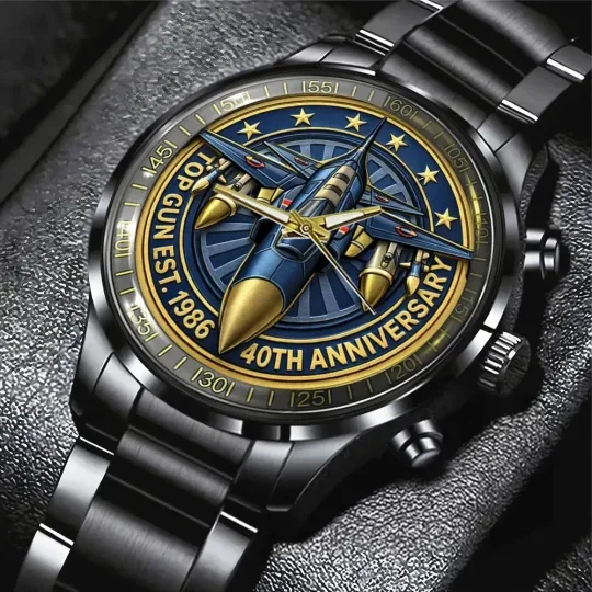 Discover Top Gun 40th Anniversary 2026 Black Stainless Steel Watch