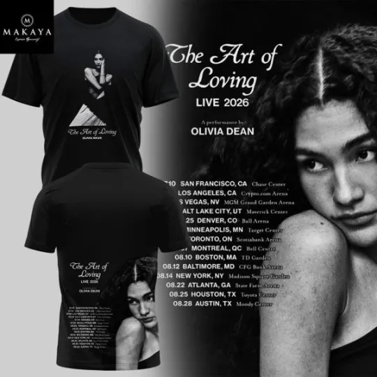 Discover Olivia Dean The Art Of Loving Live 2026 America Tour T-Shirt 3D