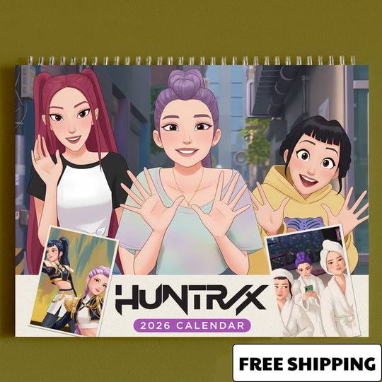 Huntrix Kpop Demon Hunter Calendar 2026, Anime Kpop Art Monthly Planner