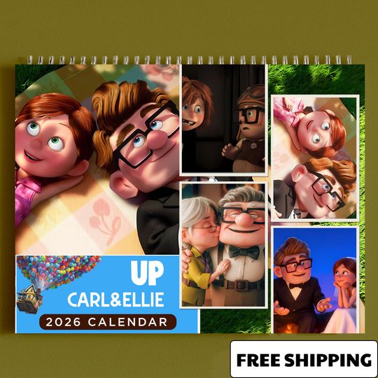 Discover UP Disney Wall Calendar 2026, Grandfather Monthly Planner, Valentine Couple Gift, Mom Gift