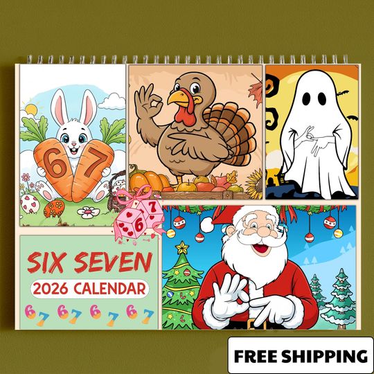 Discover Meme Six Seven Gen Alpha 2026 Wall Calendar, Gift for Kids, Kids Monthly Planner